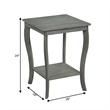 Home Square Furniture Square End Table in Gray Wood Finish - Set of 2