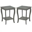 Home Square Furniture Square End Table in Gray Wood Finish - Set of 2
