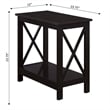 Home Square Chairside End Table with Shelf in Espresso Wood Finish - Set of 2