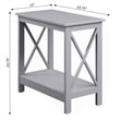 Home Square Chairside End Table with Shelf in Gray Wood Finish - Set of 2