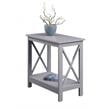 Home Square Chairside End Table with Shelf in Gray Wood Finish - Set of 2