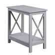 Home Square Chairside End Table with Shelf in Gray Wood Finish - Set of 2