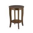 Home Square Round End Table in Espresso Wood Finish - Set of 2