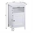 Home Square Storage Cabinet End Table with Shelf in White - Set of 2