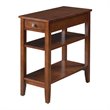 Home Square Three-Tier End Table in Mahogany Wood - Set of 2