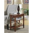 Home Square Three-Tier End Table in Mahogany Wood - Set of 2