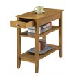 Home Square Three-Tier End Table in Dark Walnut Wood - Set of 2