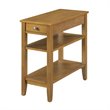 Home Square Three-Tier End Table in Dark Walnut Wood - Set of 2