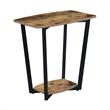 Home Square Graystone End Table with Shelf in Nutmeg Wood Finish - Set of 2