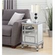 Home Square Three-Drawer End Table in Mirrored Glass and Silver Wood - Set of 2