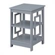 Home Square Furniture Square End Table with Shelves in Gray - Set of 2