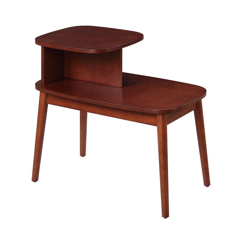 Home Square Maxwell End Table in Mahogany Wood Finish - Set of 2