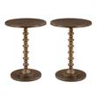 Home Square Palm Beach Spindle Table in Espresso Wood Finish - Set of 2