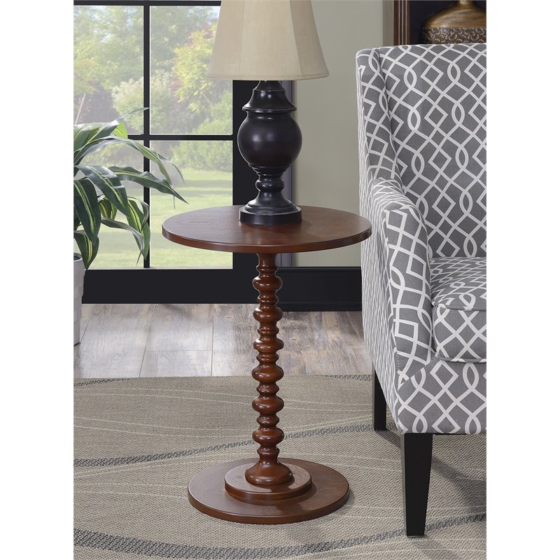 Home Square Palm Beach Spindle Table in Mahogany Wood Finish - Set of 2