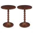 Home Square Palm Beach Spindle Table in Mahogany Wood Finish - Set of 2