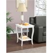 Home Square Furniture Square End Table in White Wood Finish - Set of 2