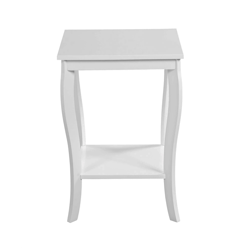 Home Square Furniture Square End Table in White Wood Finish - Set of 2