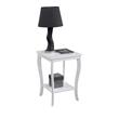 Home Square Furniture Square End Table in White Wood Finish - Set of 2