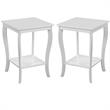 Home Square Furniture Square End Table in White Wood Finish - Set of 2