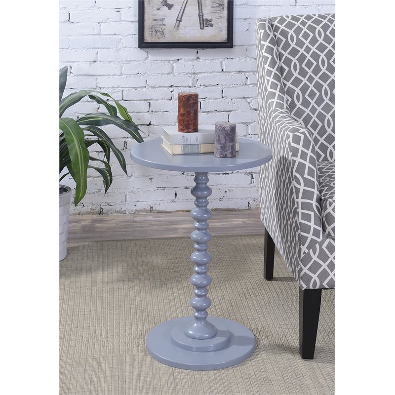 Home Square Palm Beach Spindle Table in Light Gray Wood Finish - Set of 2