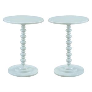 Home Square Palm Beach Spindle Table in Green Wood Finish - Set of 2