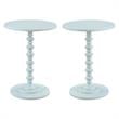 Home Square Palm Beach Spindle Table in Green Wood Finish - Set of 2