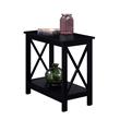 Home Square Chairside End Table with Shelf in Black Wood Finish - Set of 2