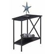 Home Square End Table in Black Wood Finish and Metal Frame - Set of 2