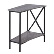 Home Square End Table in Weathered Gray and Black - Set of 2