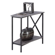 Home Square End Table in Weathered Gray and Black - Set of 2