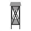 Home Square Top End Table with Charging Station & Shelf in Gray - Set of 2