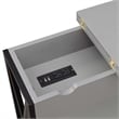 Home Square Top End Table with Charging Station & Shelf in Gray - Set of 2