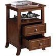 Home Square Melbourne 2-Drawer End Table in Espresso Wood Finish - Set of 2