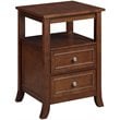 Home Square Melbourne 2-Drawer End Table in Espresso Wood Finish - Set of 2