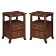 Home Square Melbourne 2-Drawer End Table in Espresso Wood Finish - Set of 2