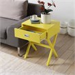 Home Square Furniture 1-Drawer End Table in Yellow Wood - Set of 2