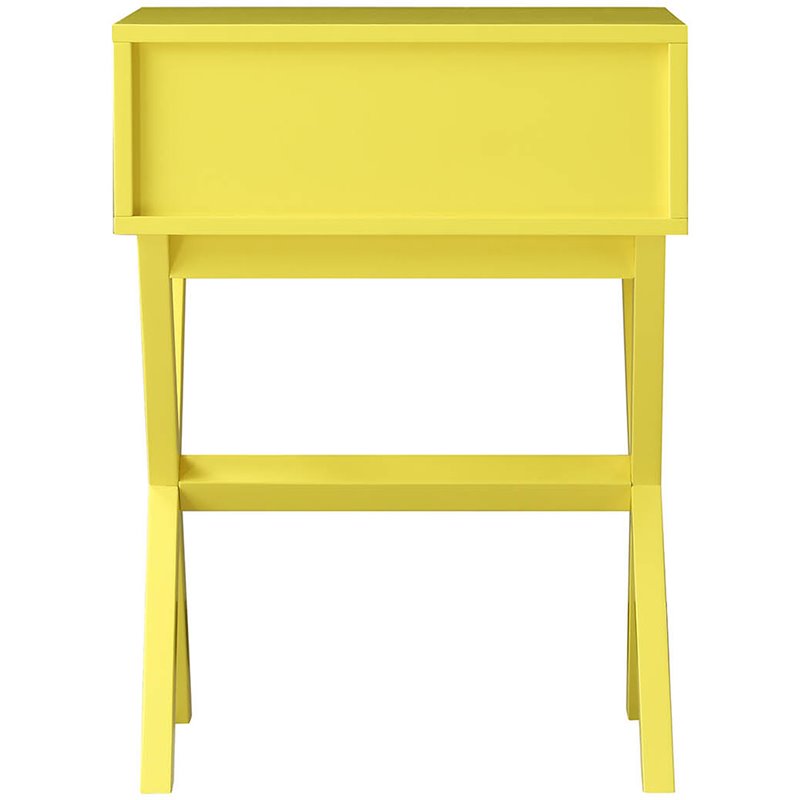 Home Square Furniture 1-Drawer End Table in Yellow Wood - Set of 2