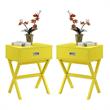 Home Square Furniture 1-Drawer End Table in Yellow Wood - Set of 2
