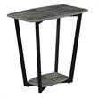 Home Square Graystone End Table with Shelf in Gray Wood Finish - Set of 2