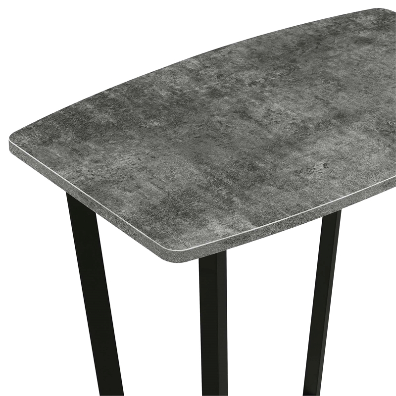 Home Square Graystone End Table with Shelf in Gray Wood Finish - Set of 2