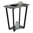 Home Square Graystone End Table with Shelf in Gray Wood Finish - Set of 2