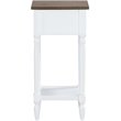 Home Square One-Drawer Accent End Table in White Wood Finish - Set of 2