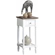 Home Square One-Drawer Accent End Table in White Wood Finish - Set of 2