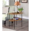 Home Square Lunar Chairside End Table with Shelf in Brown Wood Finish - Set of 2