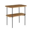Home Square Lunar Chairside End Table with Shelf in Brown Wood Finish - Set of 2