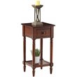 Home Square One-Drawer Accent End Table in Mahogany Wood Finish - Set of 2