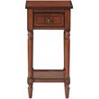 Home Square One-Drawer Accent End Table in Mahogany Wood Finish - Set of 2