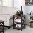 Home Square End Table with Shelves in Nutmeg Wood Finish - Set of 2