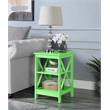 Home Square End Table with Shelves in Lime Green Finish - Set of 2