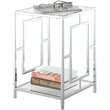 Home Square Glass Top End Table in Chrome Metal Frame - Set of 2